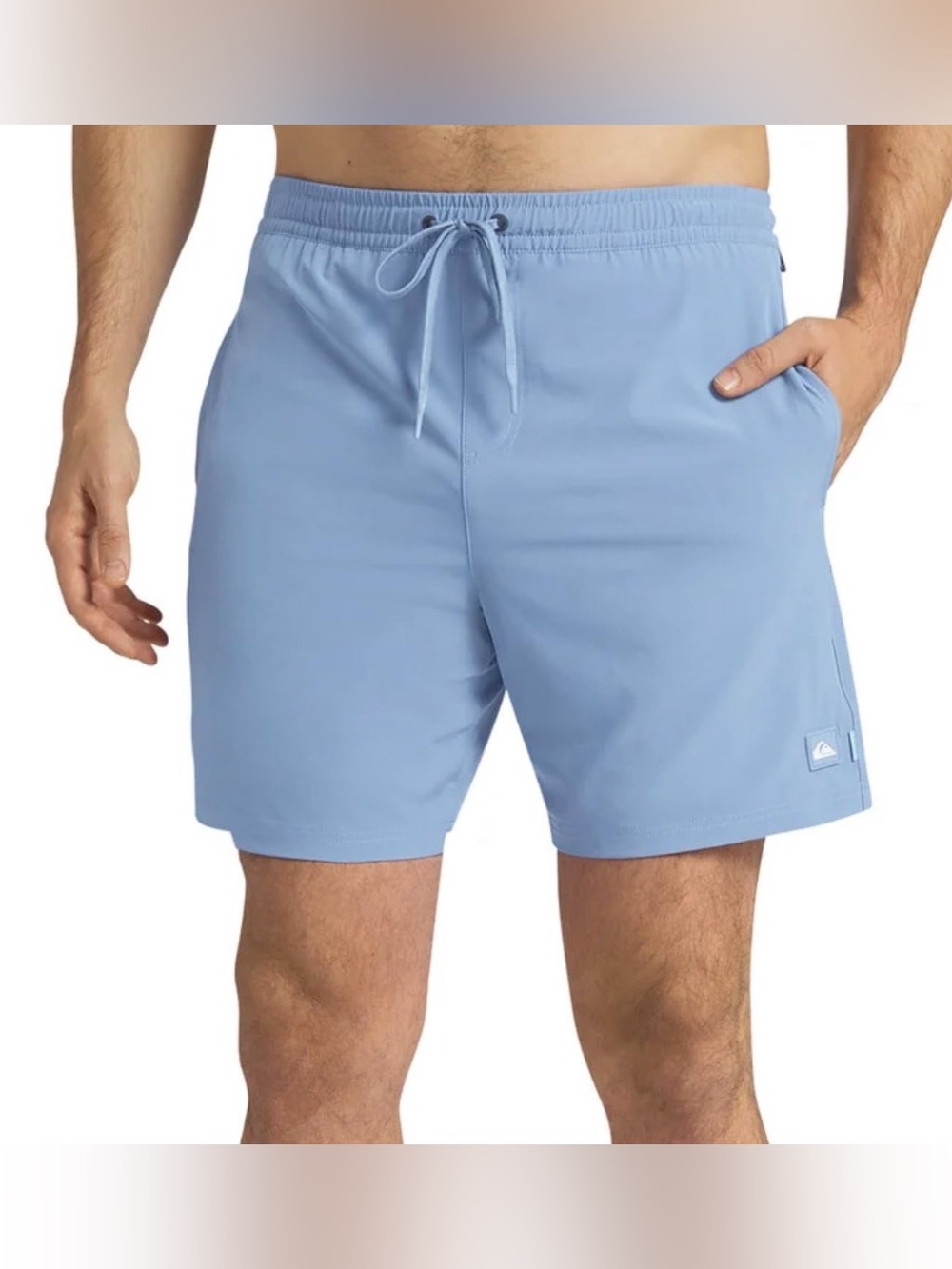NWT Quiksilver Waterman Men’s Light Blue Elastic Waist Swim Trunks size XL